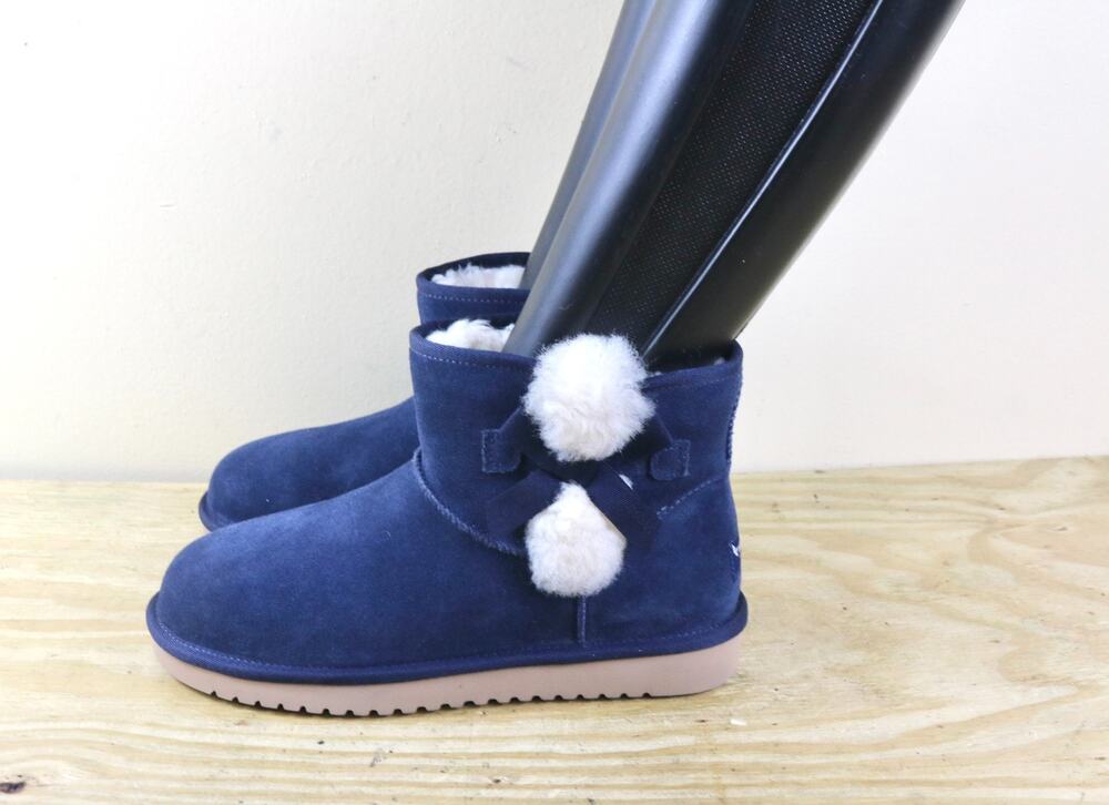 New Koolaburra x UGG Boots Victoria Mini 8 Blue Shearling Lined Ankle Shoes